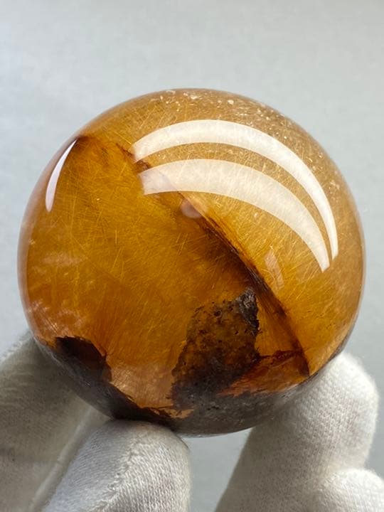 水晶球　ルチルクォーツ　満針　守護石　開運　54㍉　203g