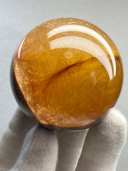 水晶球　ルチルクォーツ　満針　守護石　開運　54㍉　203g