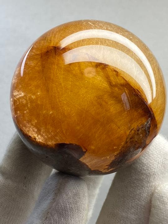 水晶球　ルチルクォーツ　満針　守護石　開運　54㍉　203g