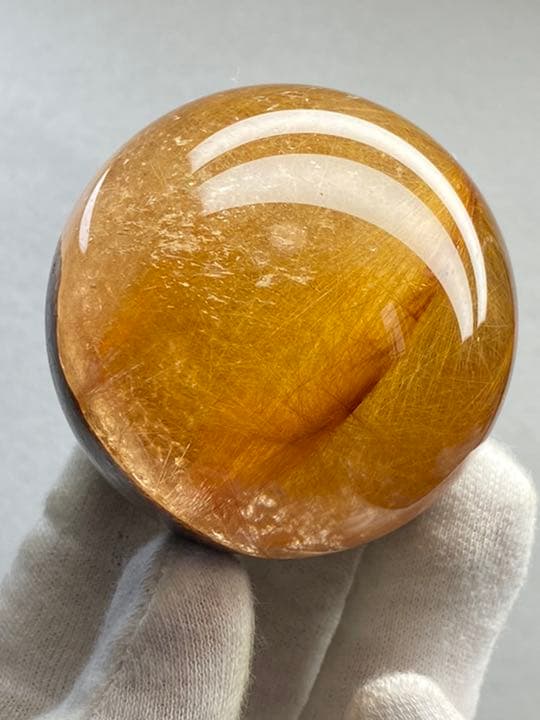 水晶球　ルチルクォーツ　満針　守護石　開運　54㍉　203g