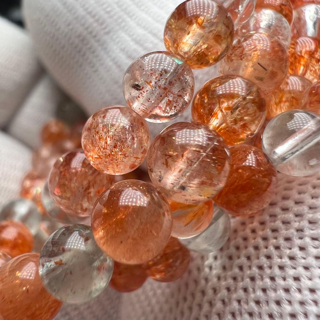 【72146】ハイグレード サンストーン5mm 54cm3連巻きブレスレット