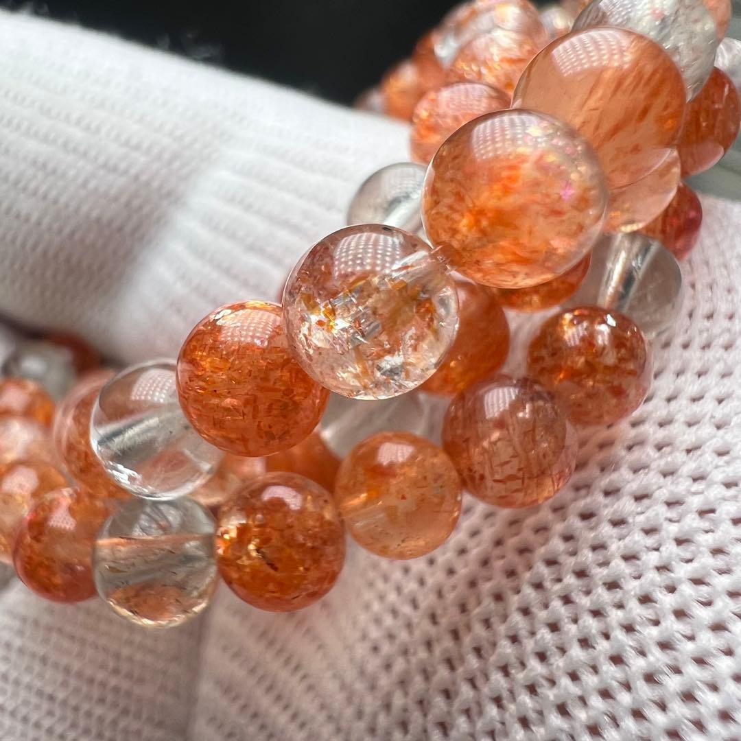 【72146】ハイグレード サンストーン5mm 54cm3連巻きブレスレット