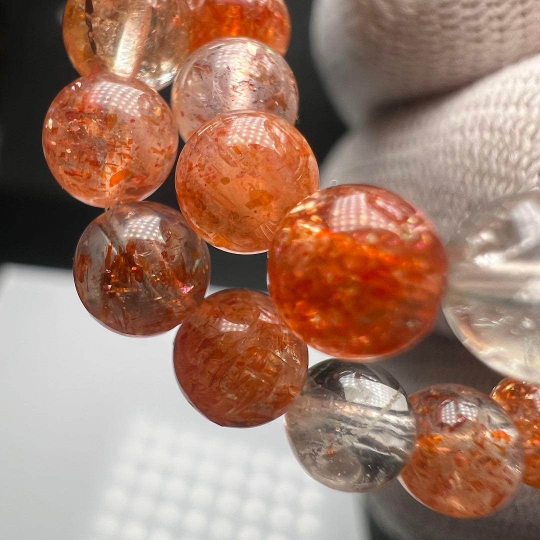 【72146】ハイグレード サンストーン5mm 54cm3連巻きブレスレット