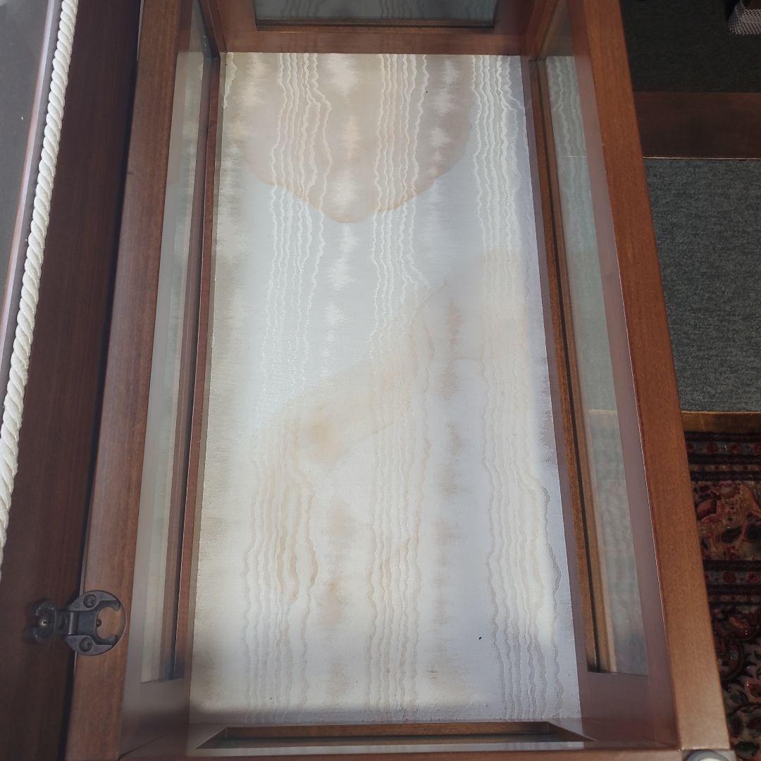 アンティーク　木製ガラス天板テーブル　イタリア製