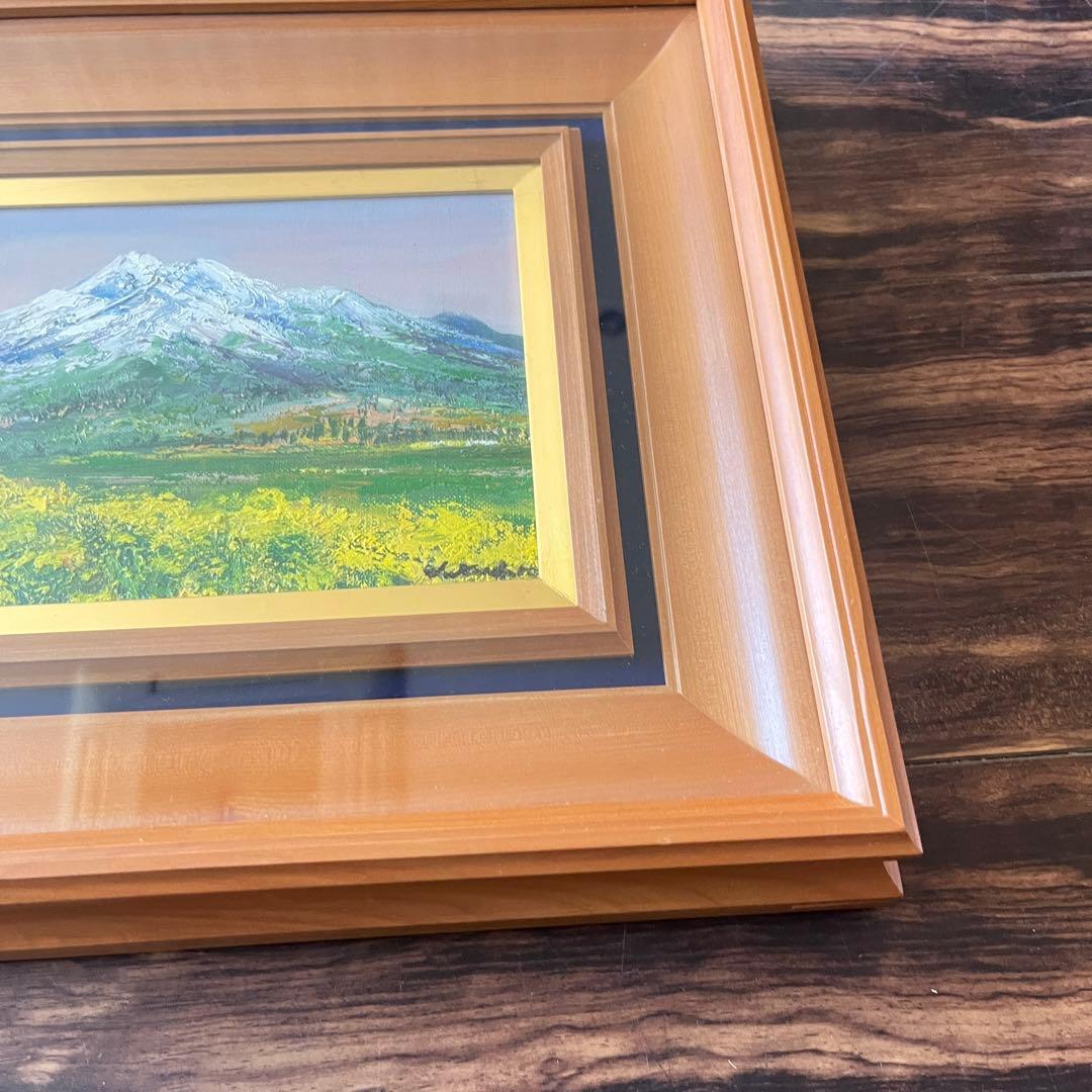 工藤晴巳「春の岩木山」油彩 SM 額装 新槐樹社会員 第一美術会員 G