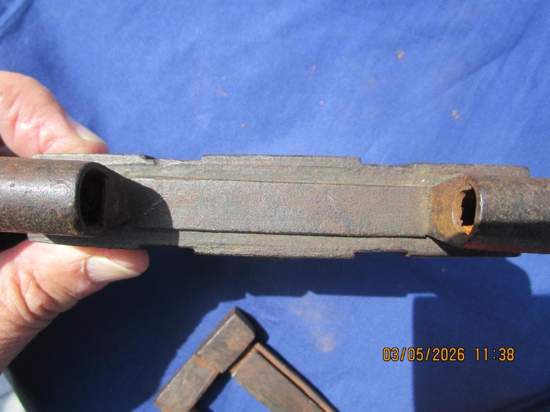 錠前　鍵　阿波錠　鉄製錠前　時代物　2枚バネ　開閉可能　鍵とセット　1個