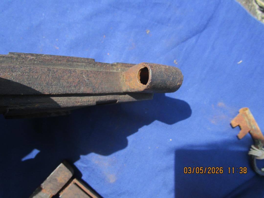 錠前　鍵　阿波錠　鉄製錠前　時代物　2枚バネ　開閉可能　鍵とセット　1個