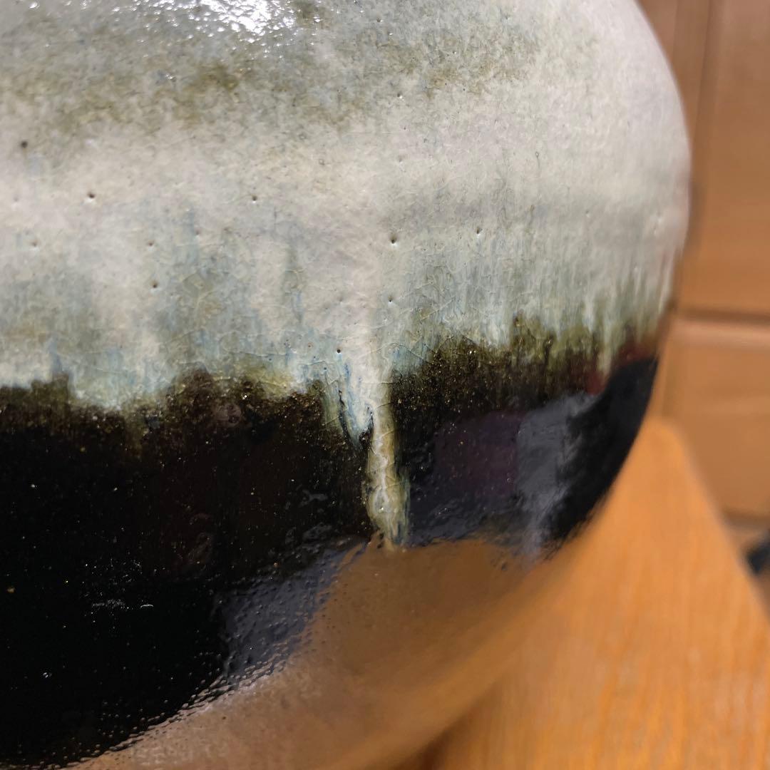 益子焼　浜田篤哉　掛合釉花瓶　共箱