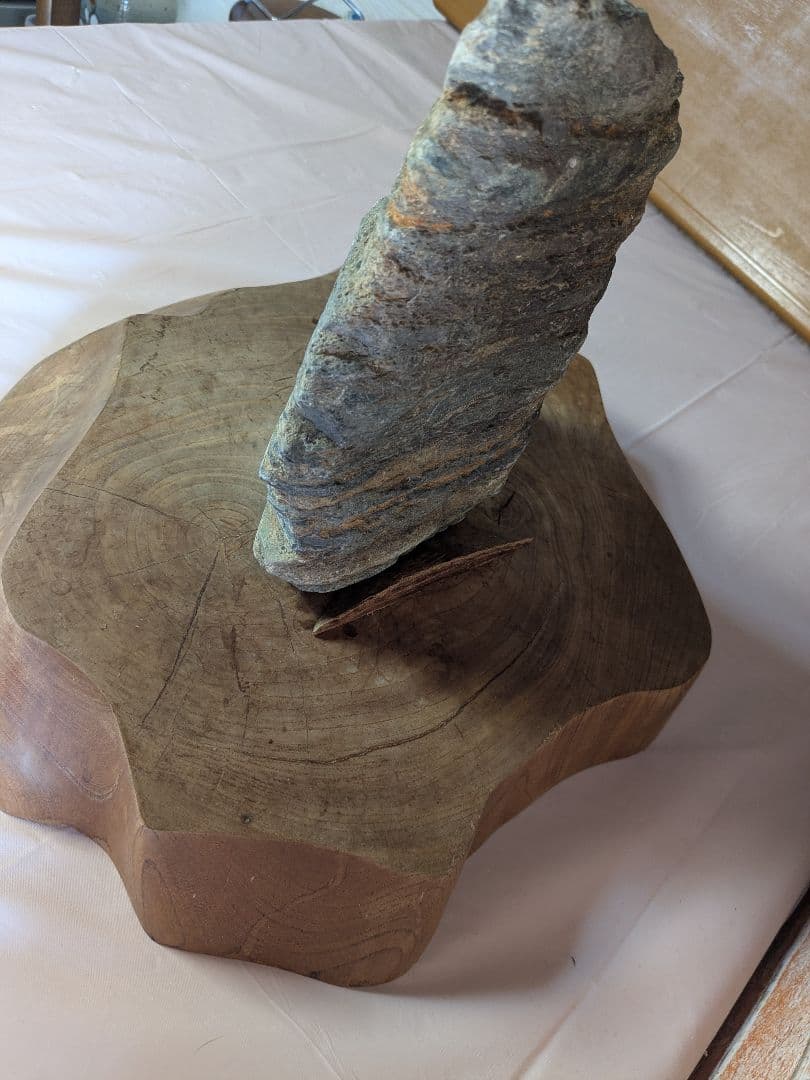 ☆佐治石☆欅板セット☆入手困難☆レア☆置物