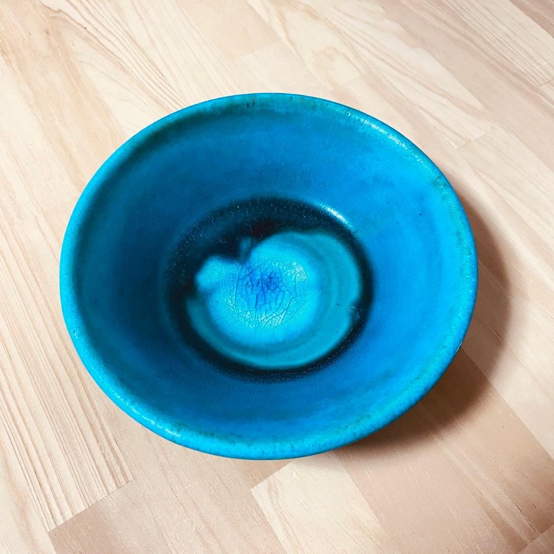 うるま陶器　ボウル　2個セット　沖縄　やちむん　うるまブルー　青い器
