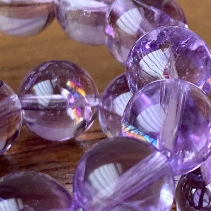 シトリン摩尼車＆虹入りアメジストブレスレット