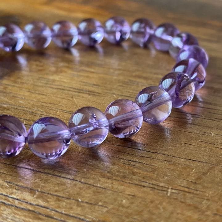 シトリン摩尼車＆虹入りアメジストブレスレット