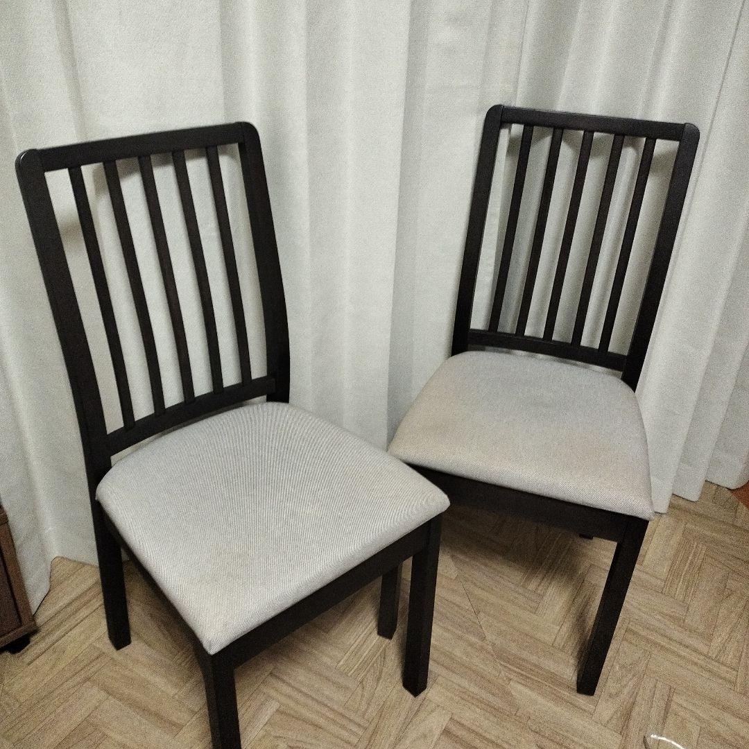ダークブラウン スラットバックチェア(新品未開封2個セット)