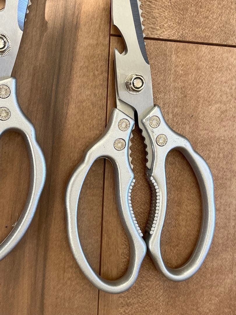 ステン（アルミ柄）業務用キッチンバサミ4セット