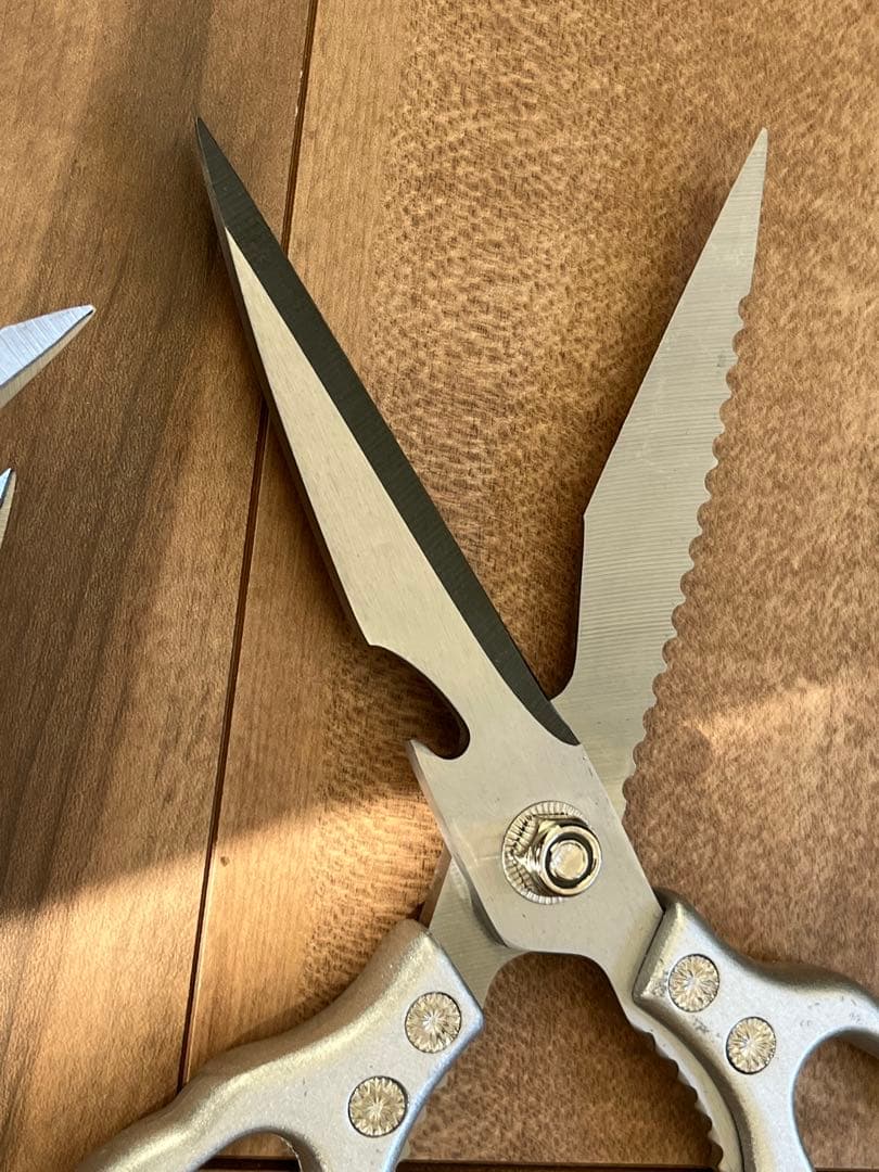 ステン（アルミ柄）業務用キッチンバサミ4セット