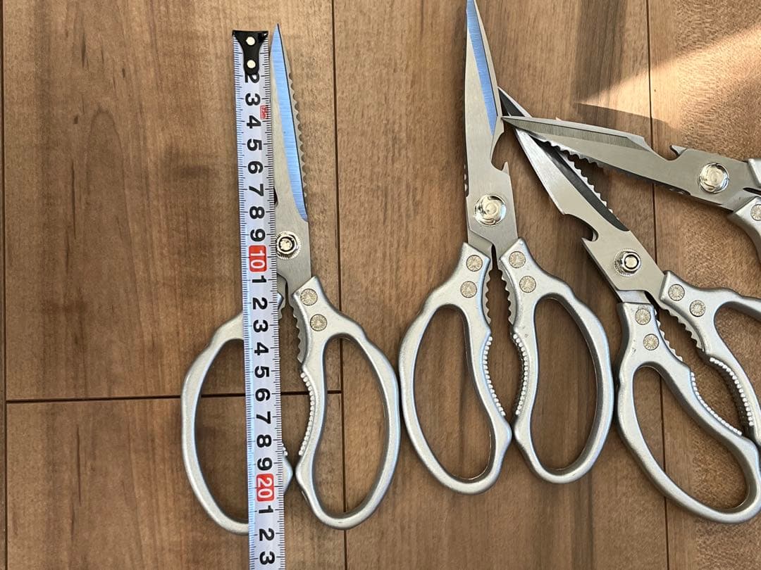 ステン（アルミ柄）業務用キッチンバサミ4セット