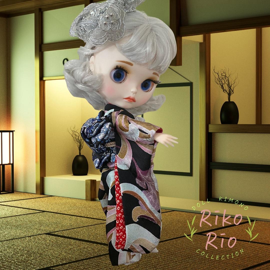 ブライス着物 正絹 豪華大振袖セット★ブライスアウトフィット