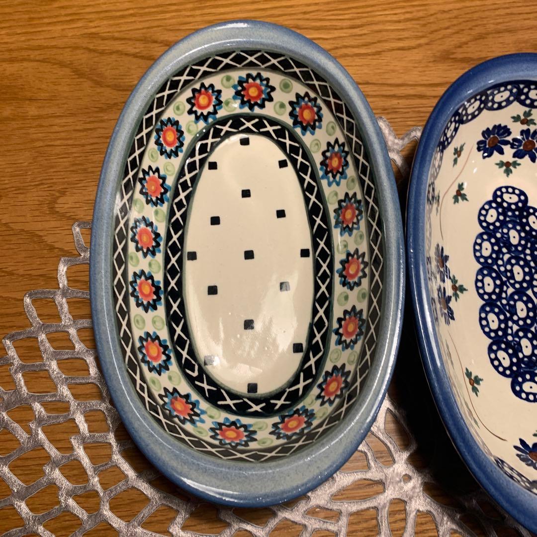 ポーランド　花柄オーバル皿4個セット