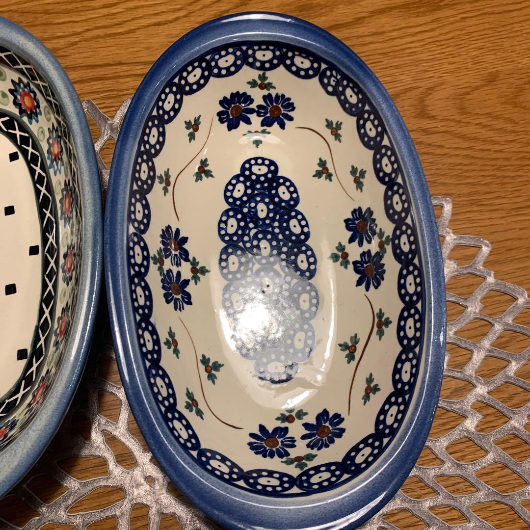 ポーランド　花柄オーバル皿4個セット