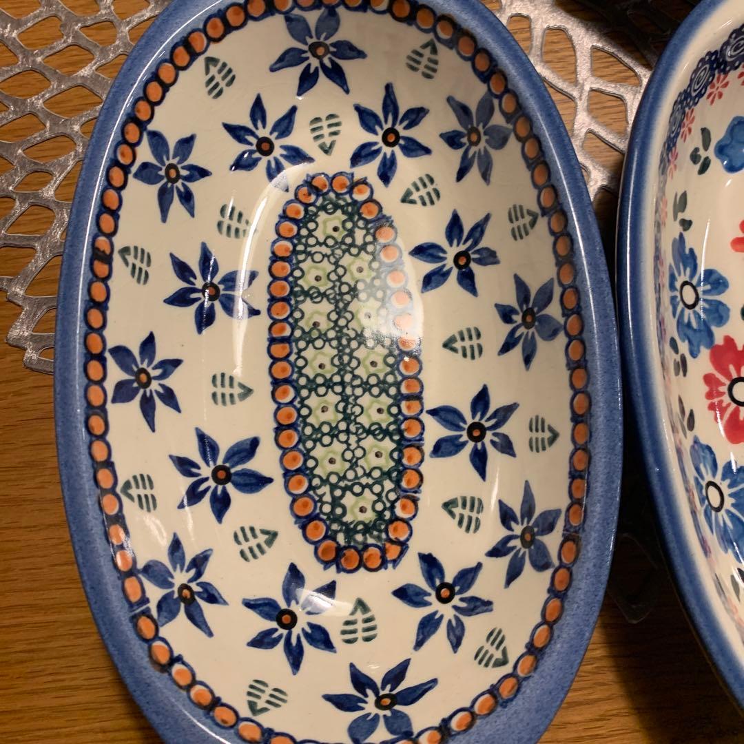ポーランド　花柄オーバル皿4個セット
