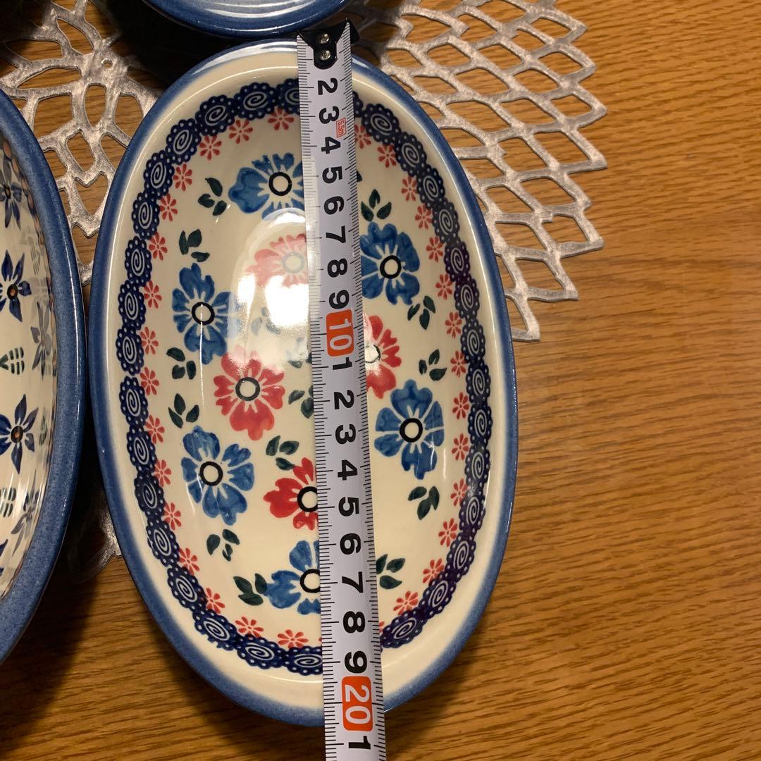 ポーランド　花柄オーバル皿4個セット