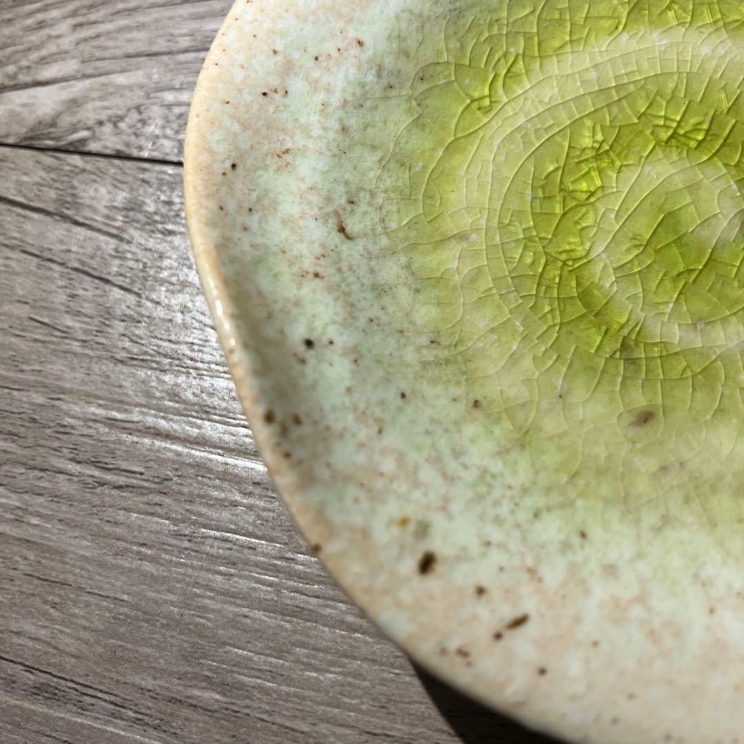 D-4 和食器 小皿 5客セット 渦巻き 貫入 グリーン 豆皿 取り皿 銘々皿