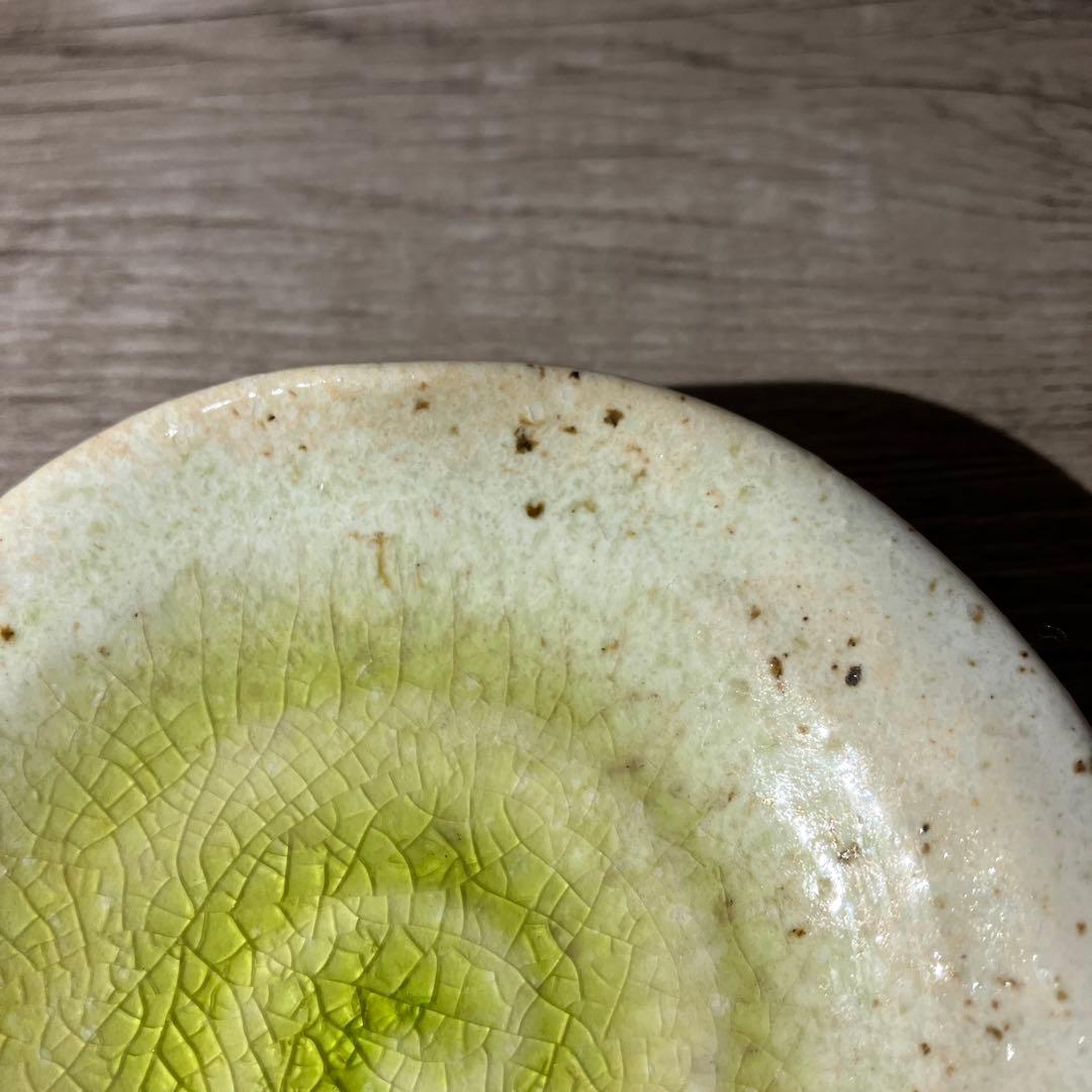 D-4 和食器 小皿 5客セット 渦巻き 貫入 グリーン 豆皿 取り皿 銘々皿