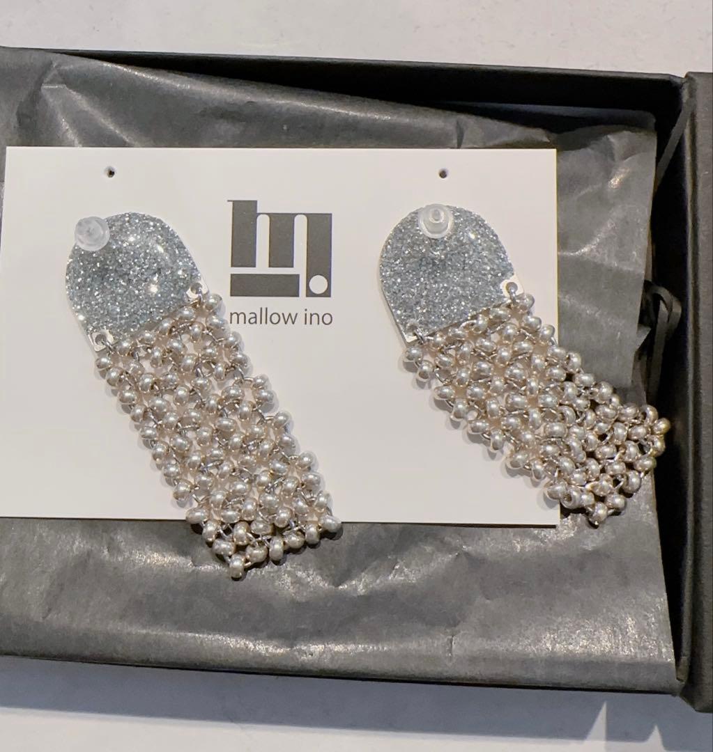 mallow ino molecule モレキュール　シルバー　樹脂　ピアス