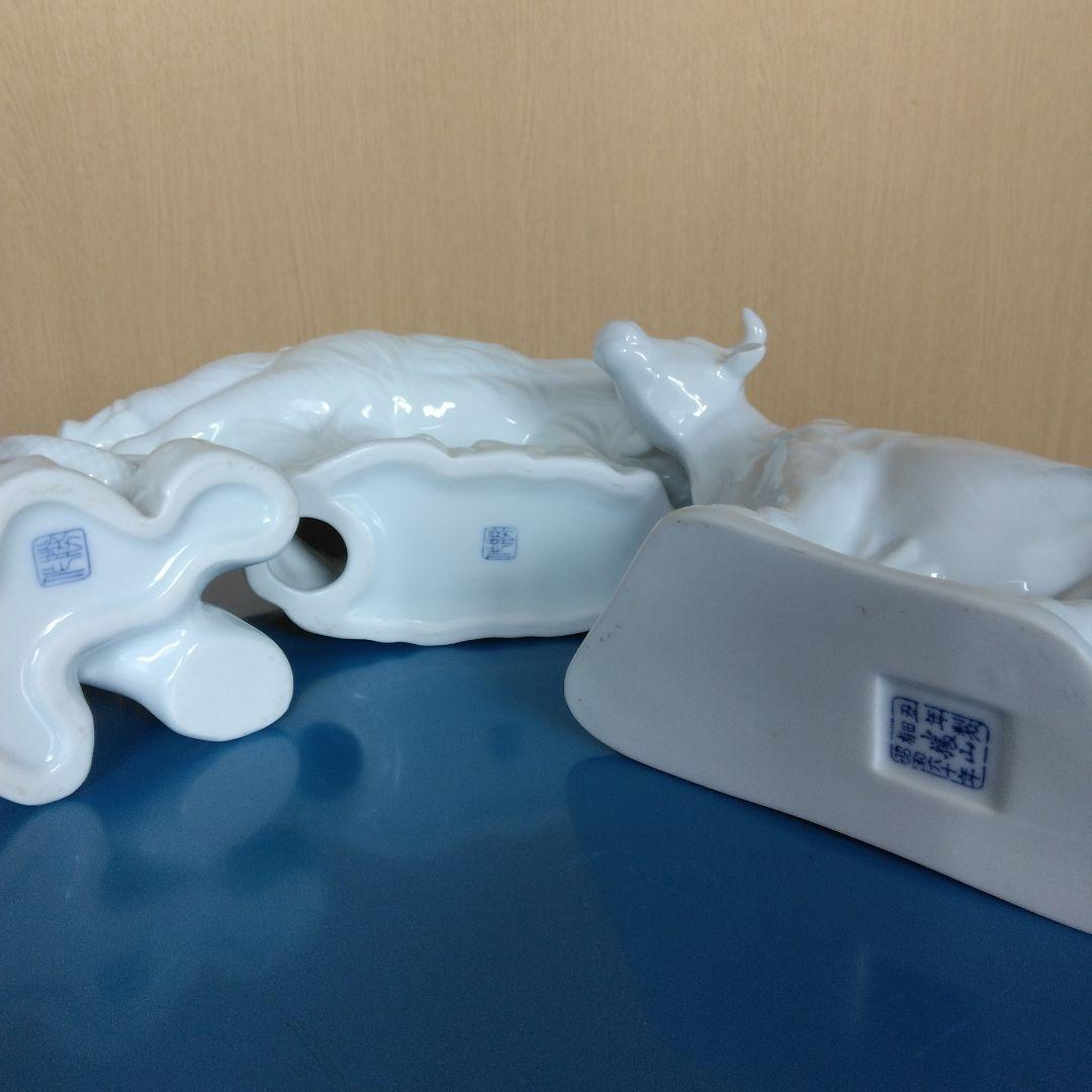 有田焼　白磁置物　7点セット