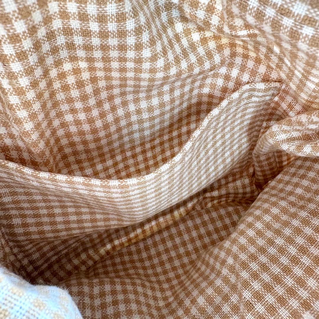 ナップサック　リュックサック　ブラウン　編み物