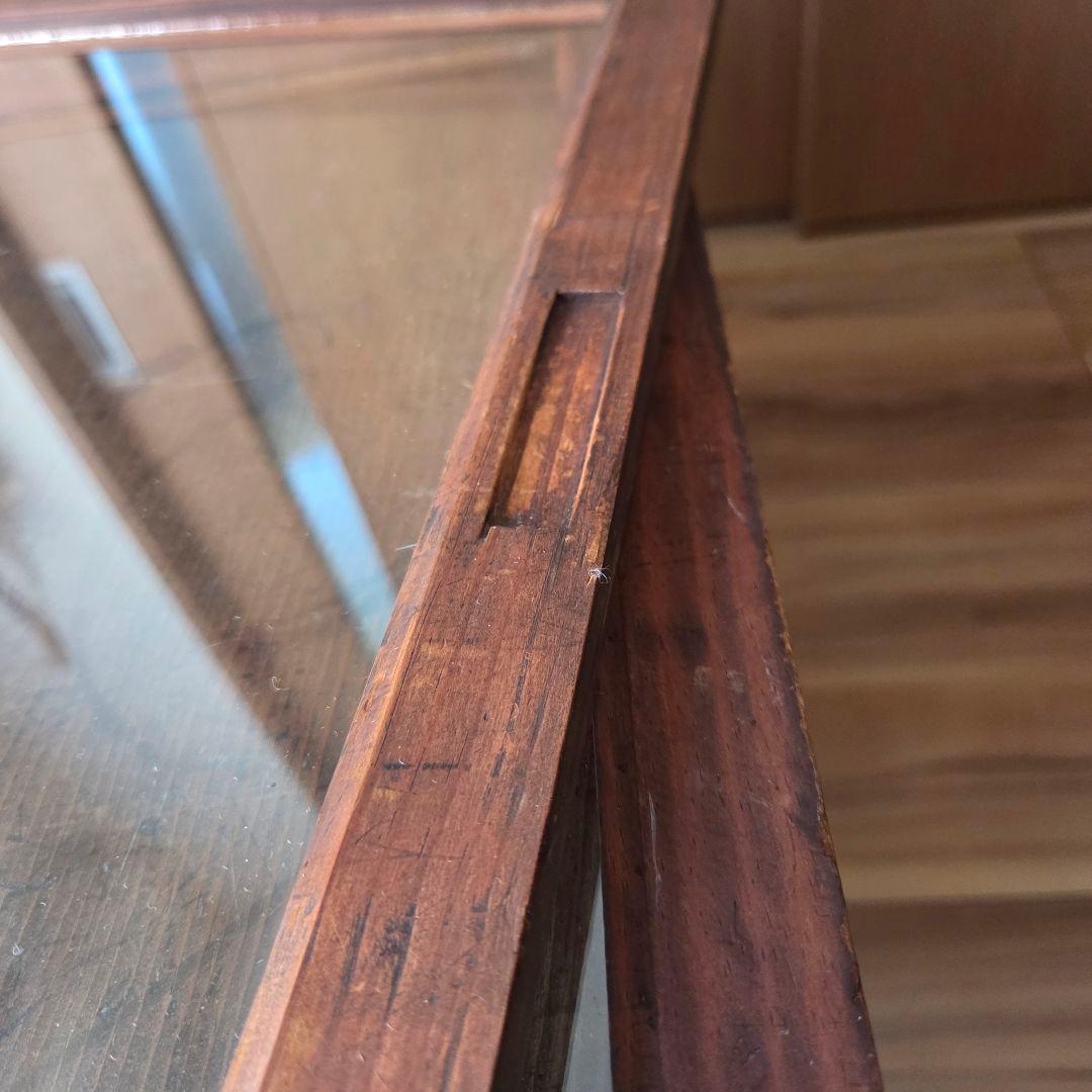 ガラス引戸棚 陳列ケース 収納棚 古家具硝子 当時物 アンティーク