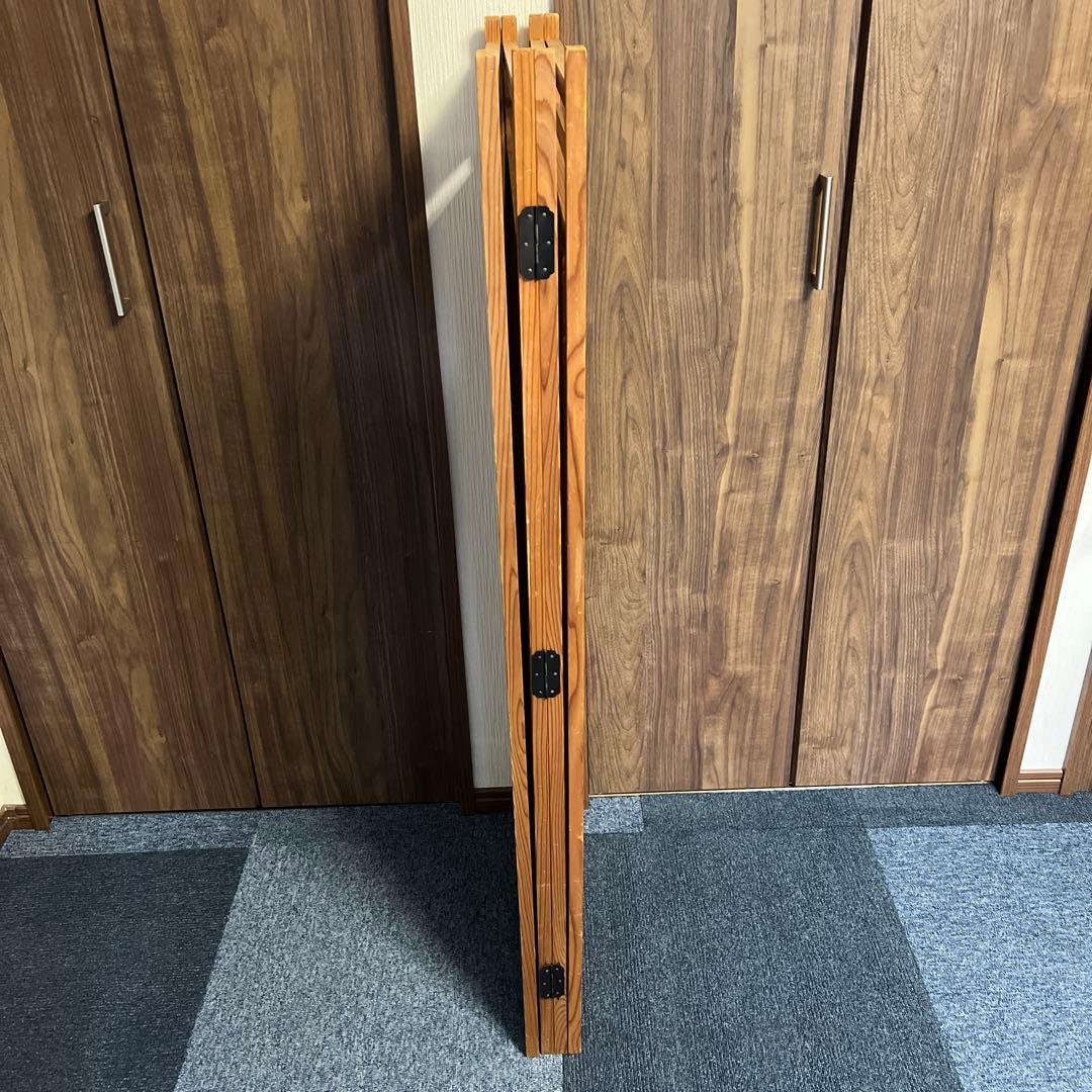 木製 スリットデザイン パーテーション　仕切り　屏風　衝立　昭和　レトロ