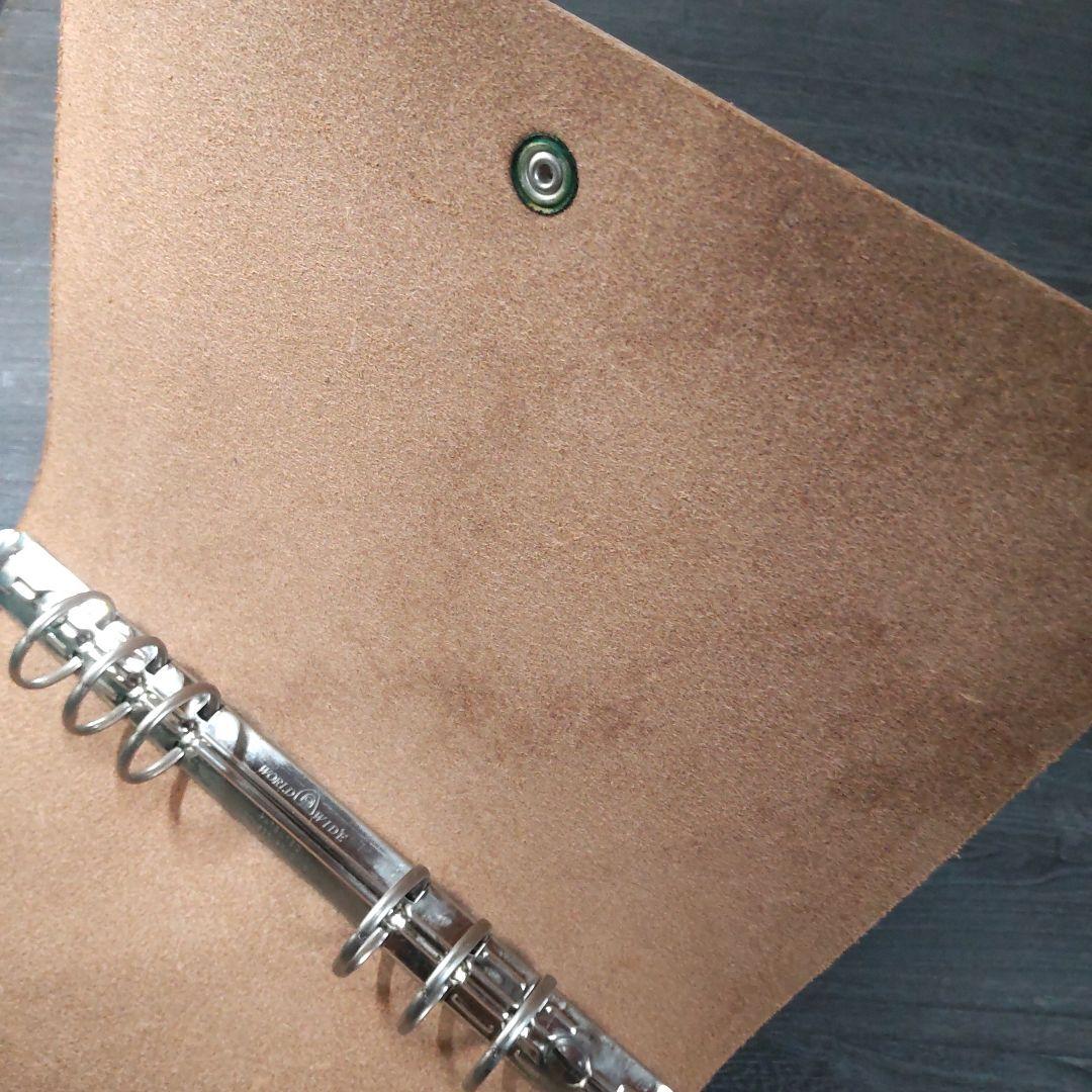 一枚革英国産ブライドルレザー手帳　A5サイズブラック　旧タイプ