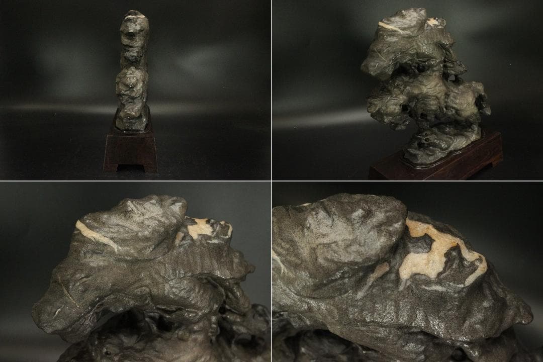 太湖石 馬姿石 鑑賞 盆石 霊璧石 希少 中国美術(ZE777)