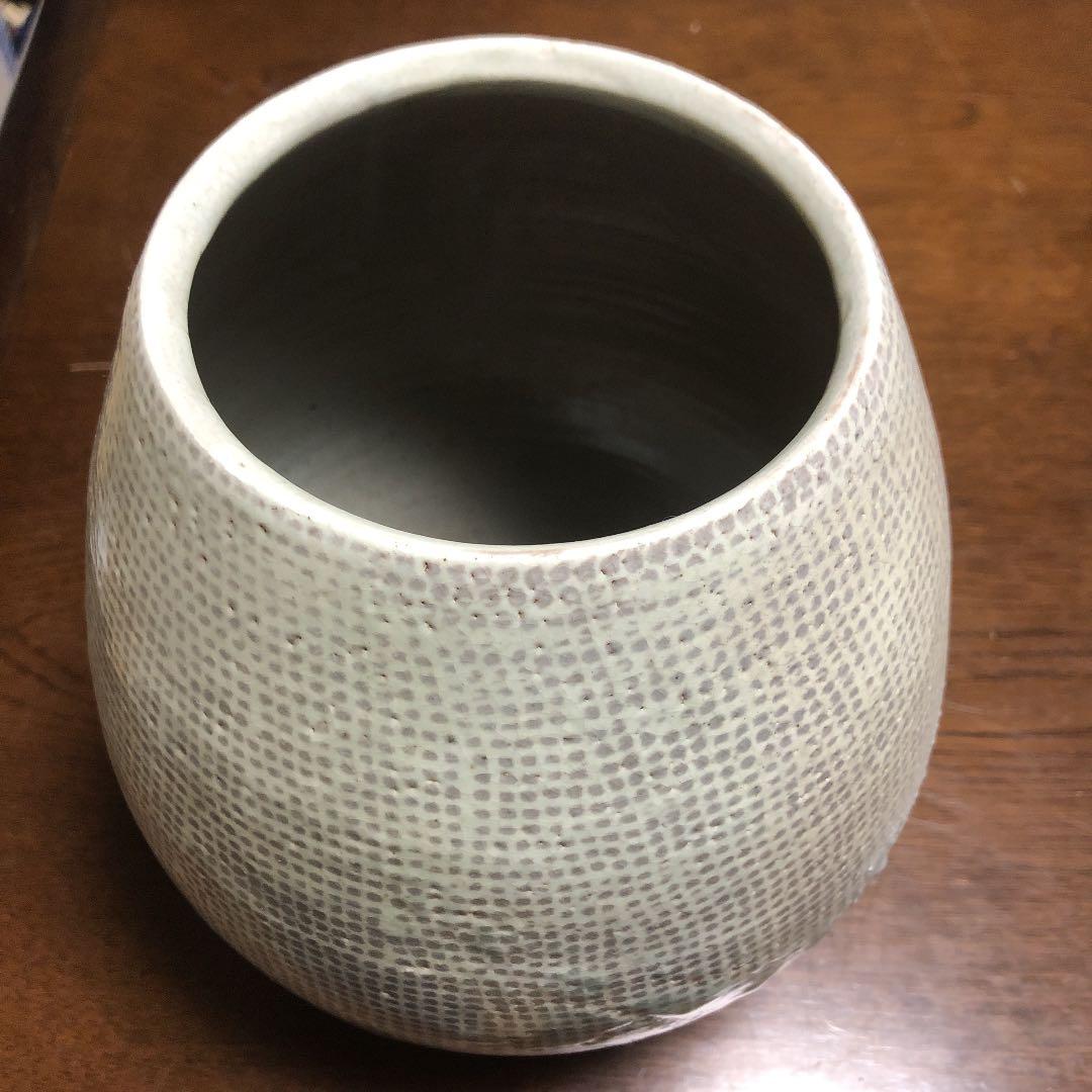 粉青沙器印花文広口壺　写し