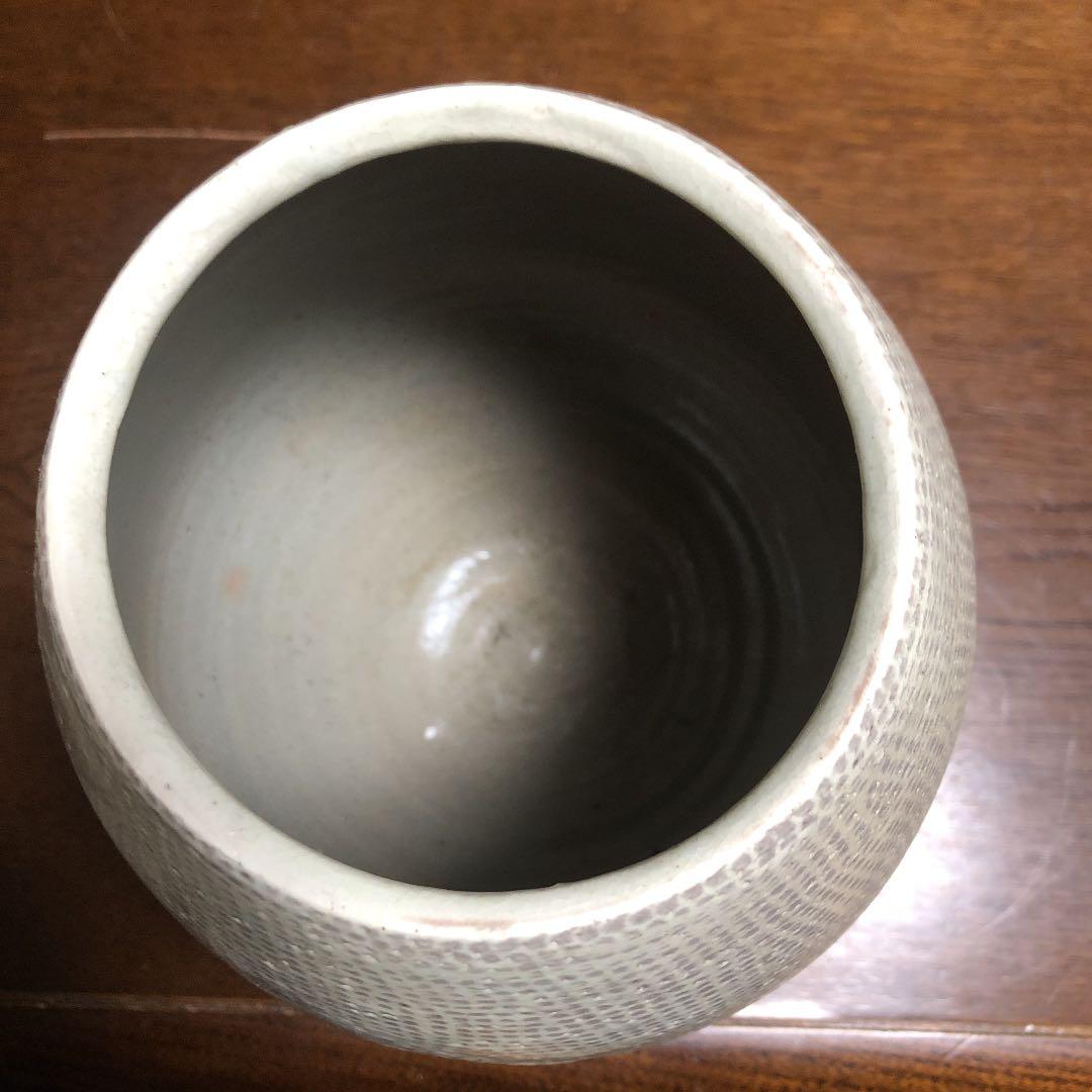 粉青沙器印花文広口壺　写し