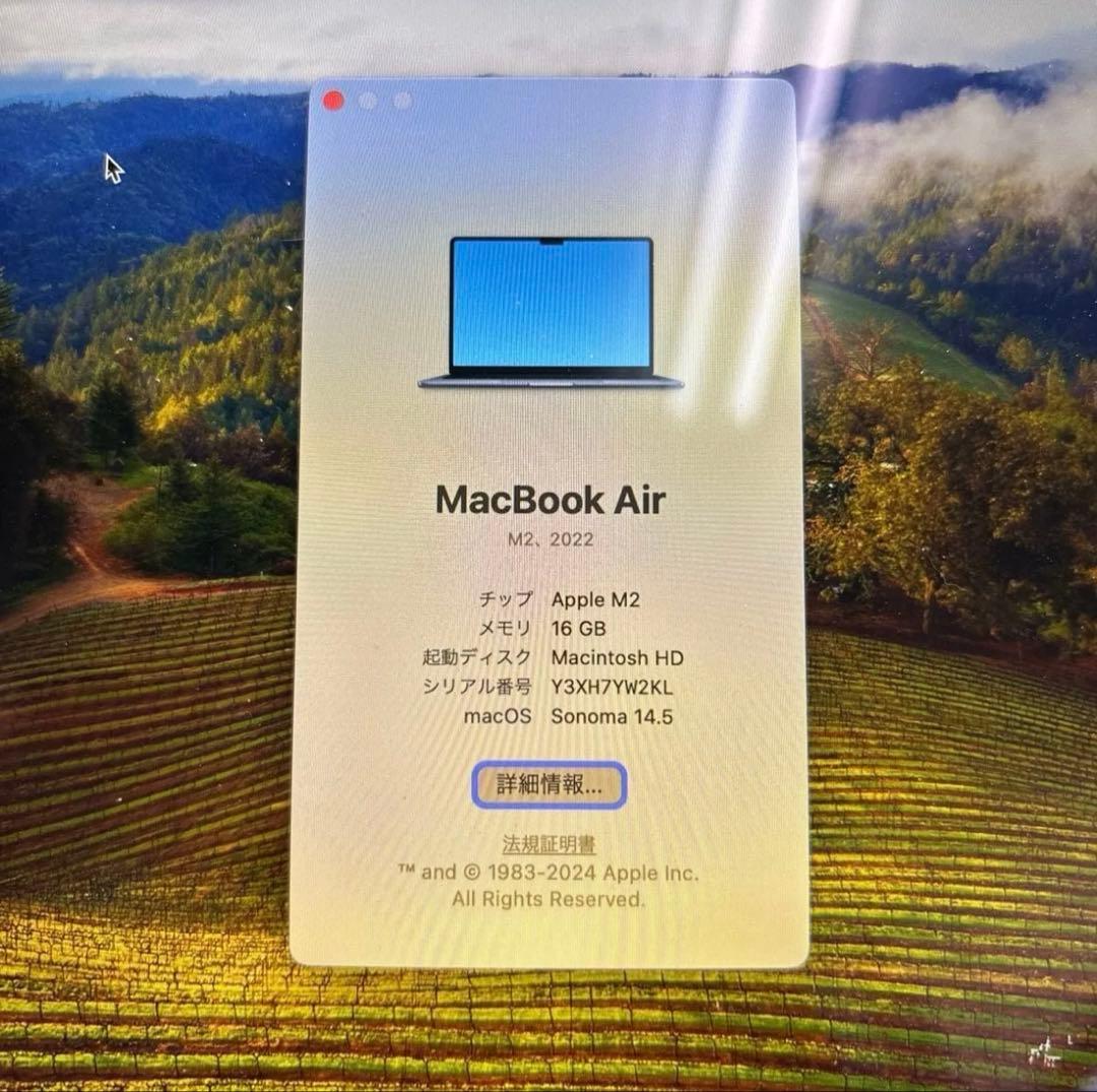 M2 MacBook Air メモリ16GB 1TB ミッドナイト