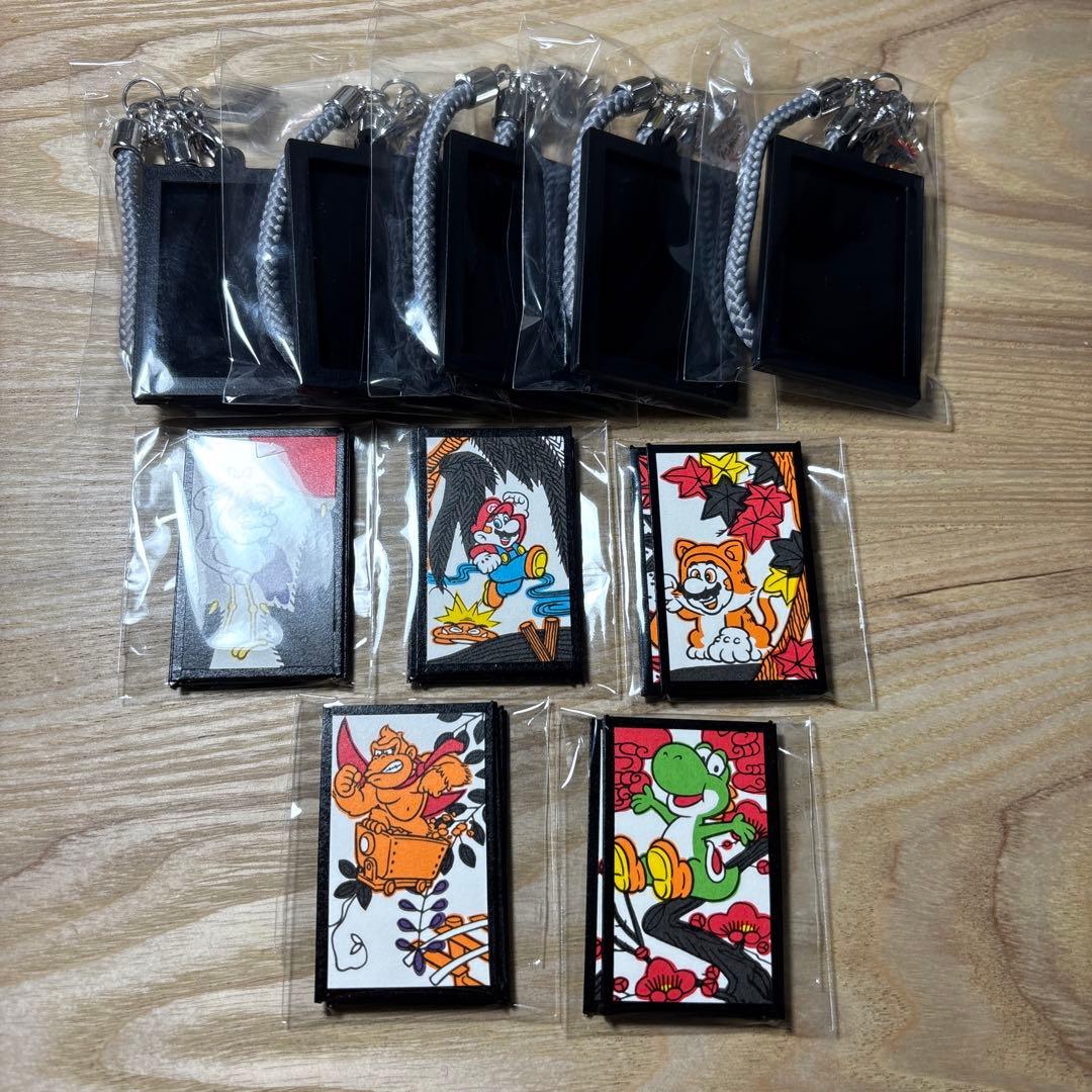 新作Nintendoキーホルダー3月限定特価マリオ花札・黒5種セット