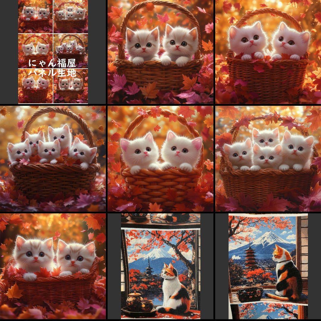 ハンドメイド　オーダー受付ページ　　♡かご入りねこちゃん　パネル♡