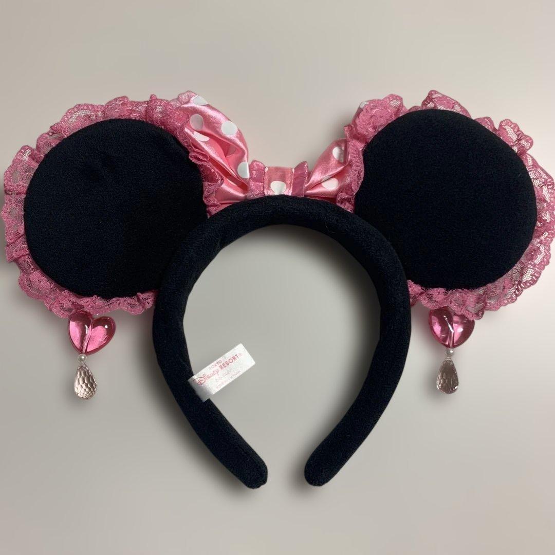 ミニー耳カチューシャ ピンク・黒 ディズニー JK レア♡