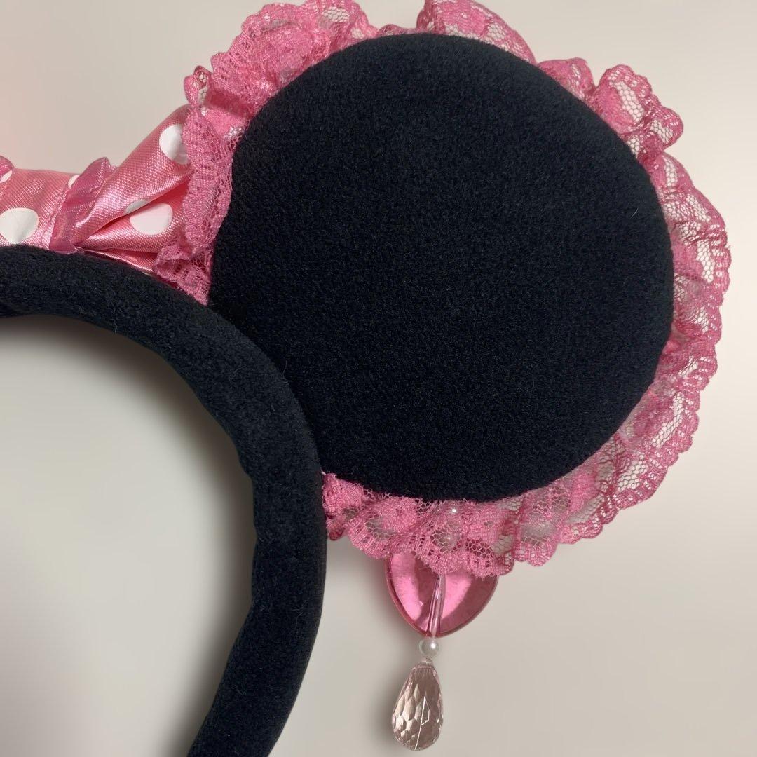 ミニー耳カチューシャ ピンク・黒 ディズニー JK レア♡