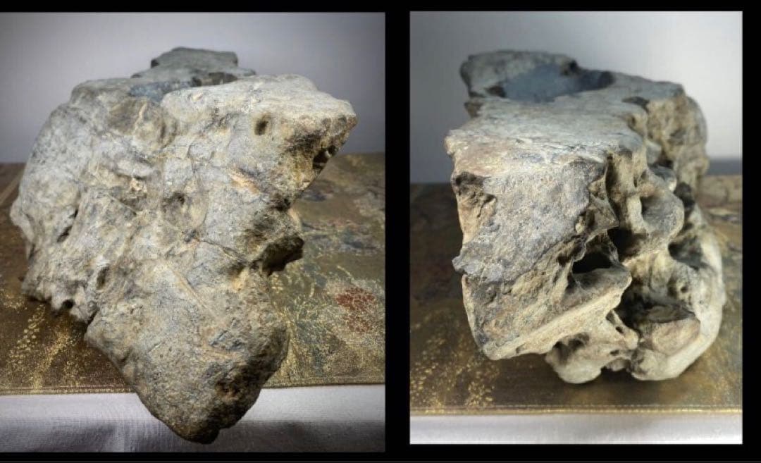 矢掛石 溜まり石 深さ3cm 横40(cm) 9.66kg 水石 骨董