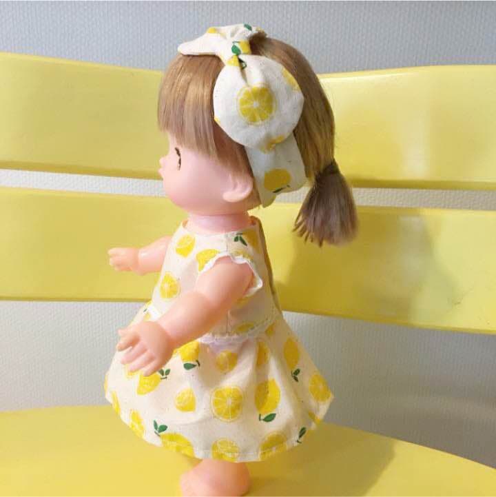 商品済み＊*メルちゃん 服 れもんのワンピース❁ヘアバンドセット＊*