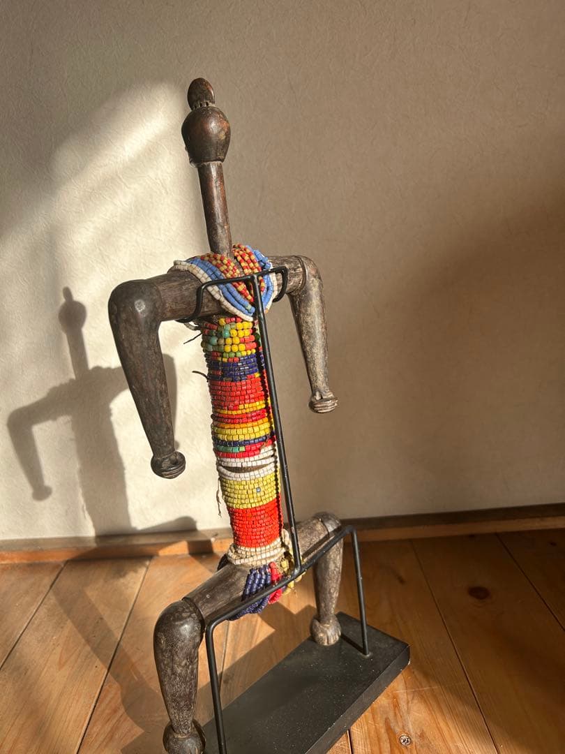 カメルーン ナムジドール　特大　呪物　プリミティブ　　アフリカ　ビーズ　台座付