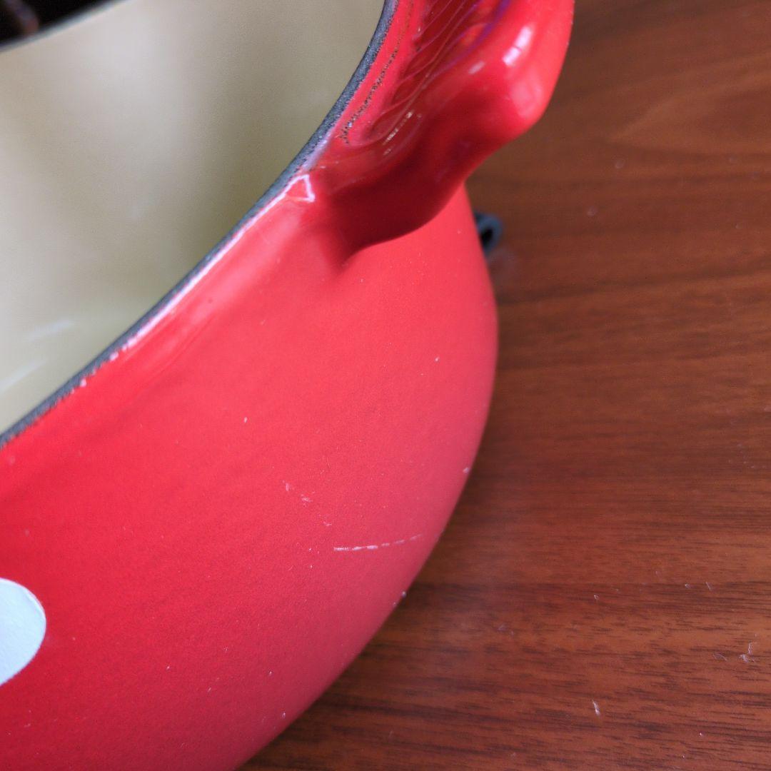 ル・クルーゼ　ハート型　赤　鍋