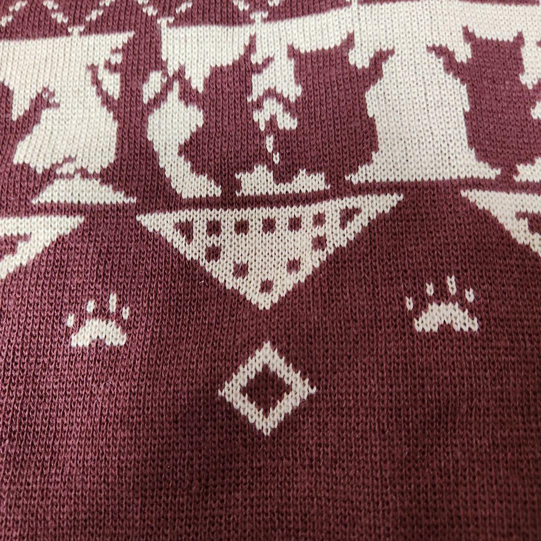 わちふぃーるどダヤンちゃんワインレッド ジップアップカーディガン