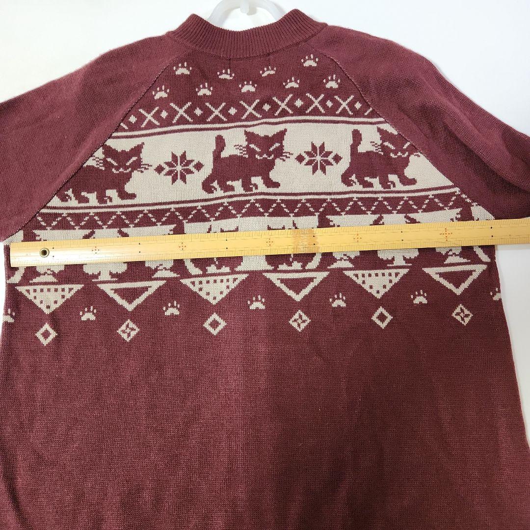 わちふぃーるどダヤンちゃんワインレッド ジップアップカーディガン