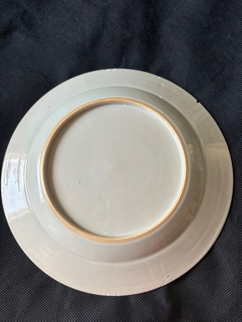 中国古美術 清の乾隆時代 青花　松竹 大皿23cm　染付