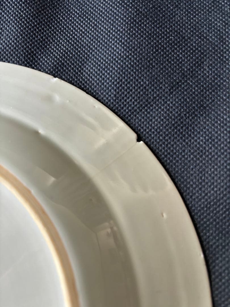 中国古美術 清の乾隆時代 青花　松竹 大皿23cm　染付