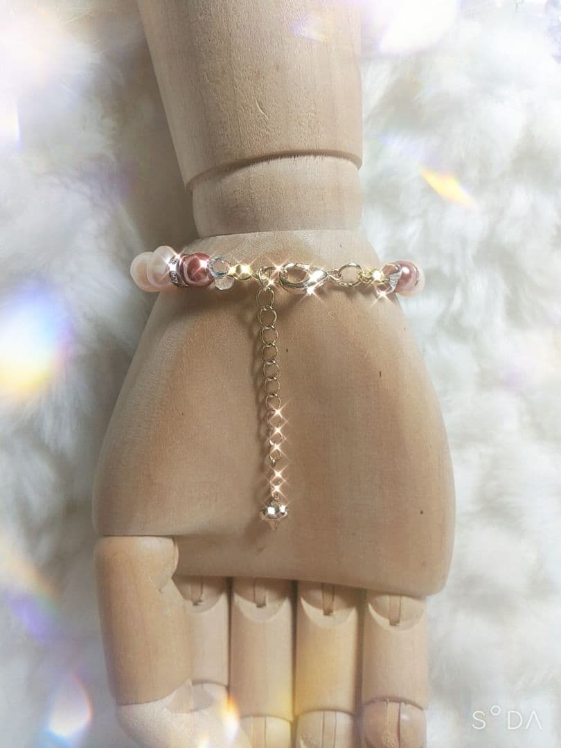 激レア/ムーンストーン×サンストーンのオトナ上品ブレスレット